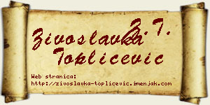 Živoslavka Topličević vizit kartica